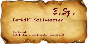 Berkó Szilveszter névjegykártya